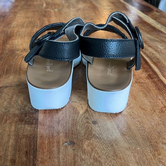 Paul Green Wedge Braided Leather Sandals, Size 6.5 - Picture 4 of 6